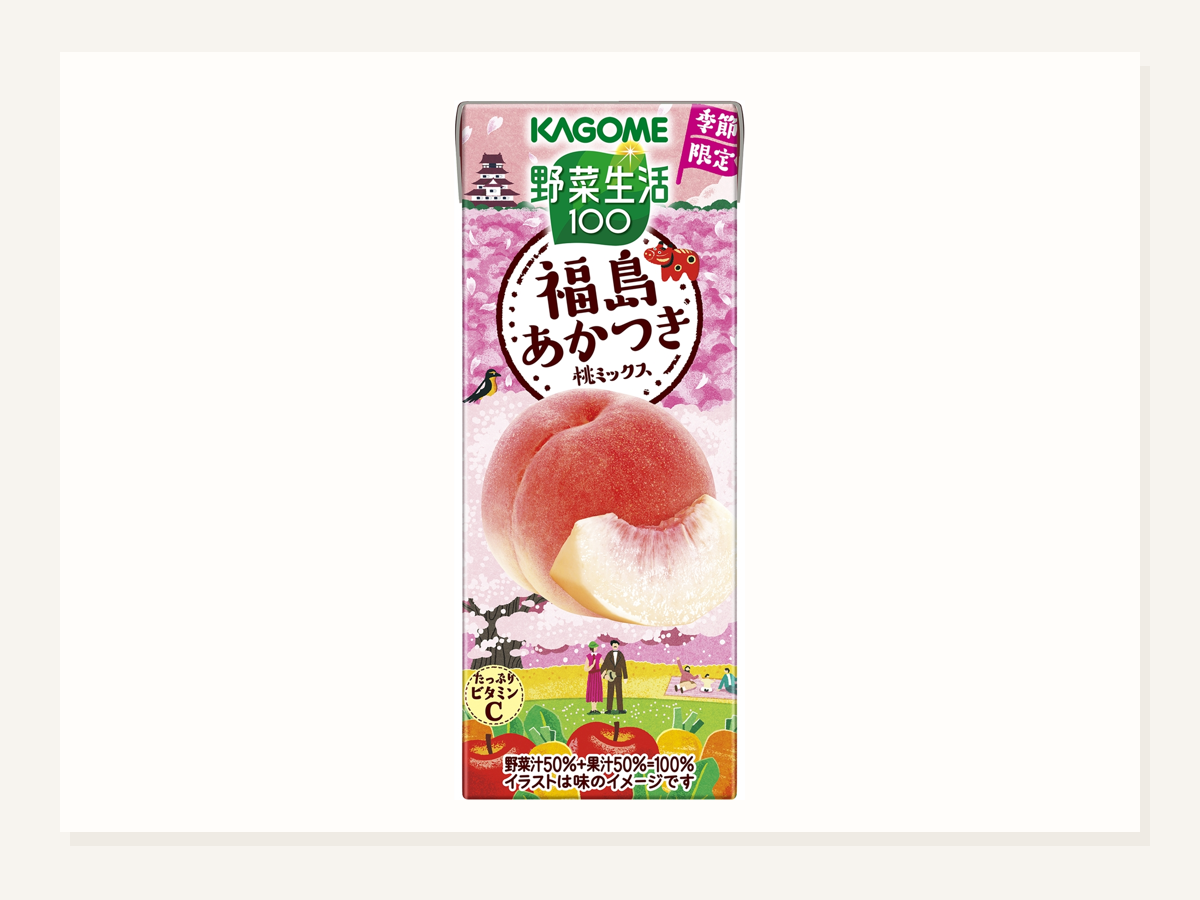 野菜生活100 福島あかつき桃ミックス新発売